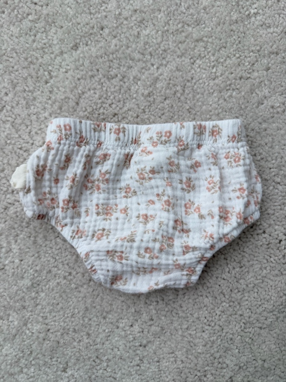 Rabbit + Bear Cream Floral Button-Front Romper Dress with Bloomers - Picture 9 of 9